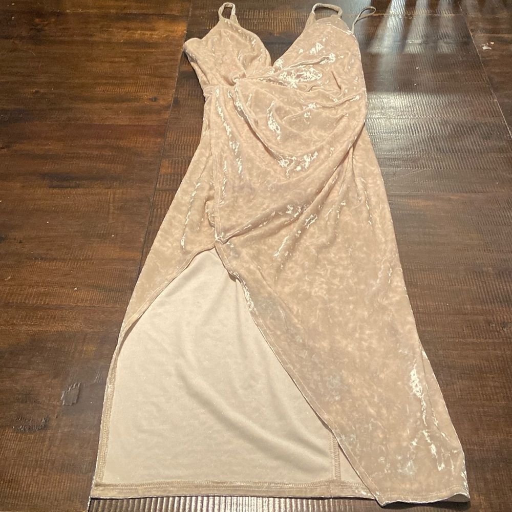 Hot Miami Styles Velvet Dresss Sexy ladies size M Cream